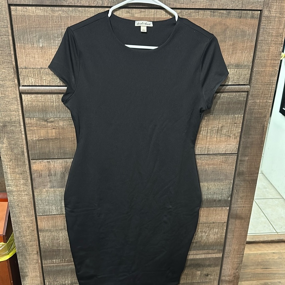 Black body hugging dress